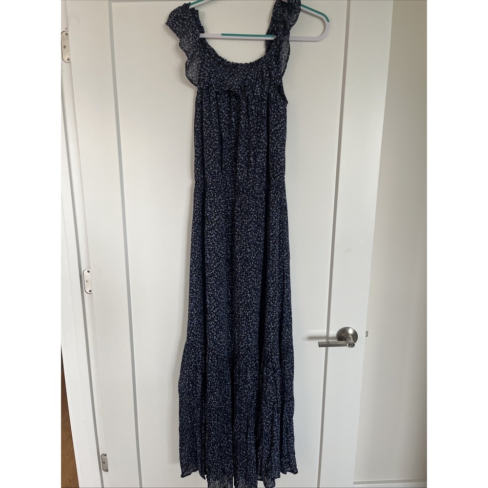 Denim & Supply Ralph Lauren Blue Floral Ruffle Tiered Maxi Dress XL